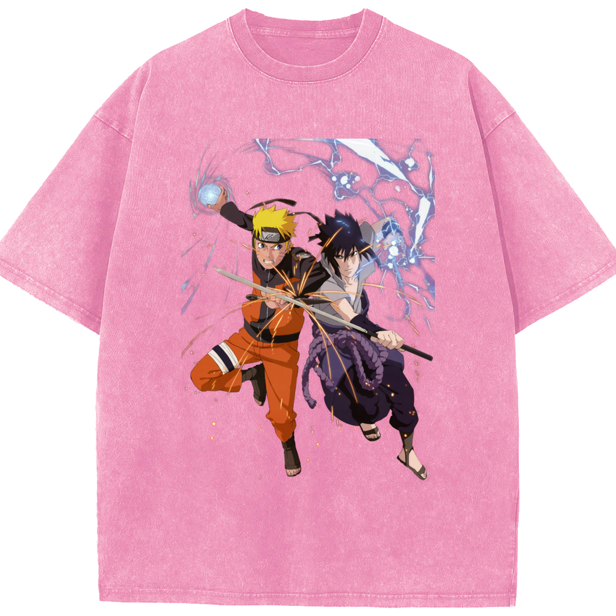 （画像用） NARUTO -ナルト- うずまき ナルト Uzumaki Naruto 綿100% ヴィンテージ風 半袖Tシャツ（フロントプリント）
